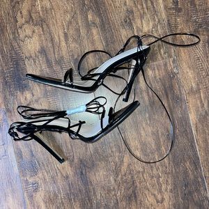 Black Patent Leather Pointed Toe Heels